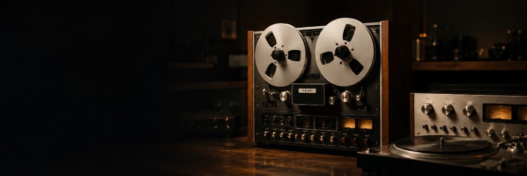 Винтажная аудиотехника в мастерской VintageAudio Studio: усилитель, катушечный магнитофон и аксессуары